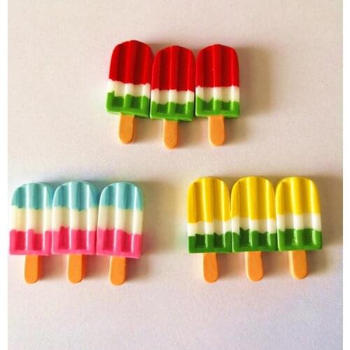 6pcs/lot Cute Dollhouse Miniature Rainbow Ice Cream Bar Food Doll House Mini Simulation Play Food