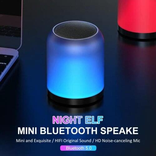 Wireless Bluetooth 5.0 Speaker Mini Audio-visual Loudspeaker with Colorful Breathing Atmosphere Lights Waterproof and Dustproof