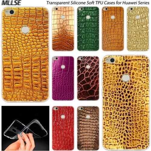Hot Crocodile skin texture Soft Silicone Case for Huawei NOVA 3 3i 4 Honor 7A Pro 7S 6X 7X 8X 8 9 10 Lite Play View 20 Cover