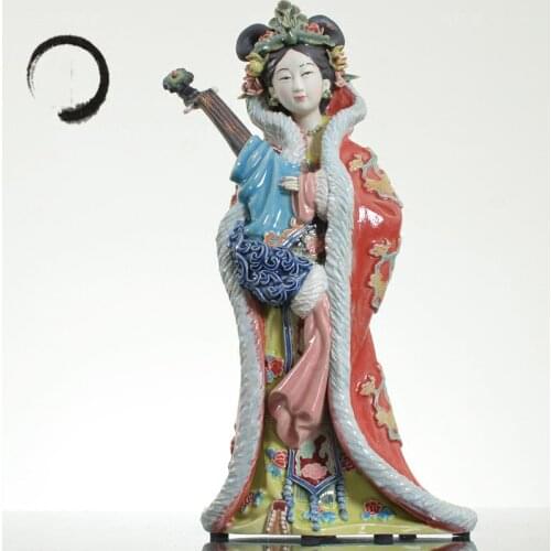 Fork Art Ceramic Ancient Ladies Figurines Ornaments Home Livingroom Table Statue Decoration TV Cabinet Office Sculpture Crafts