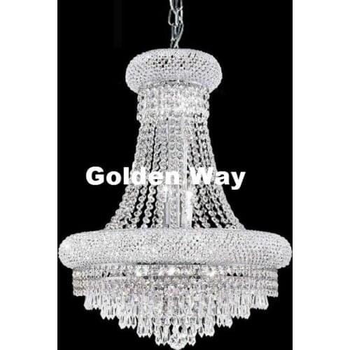 European Modern Chrome K9 Crystal Chandelier Lights D50cm E14 LED Living Room Light Fixtures avize Lustre 90~240V Pendant Lamps
