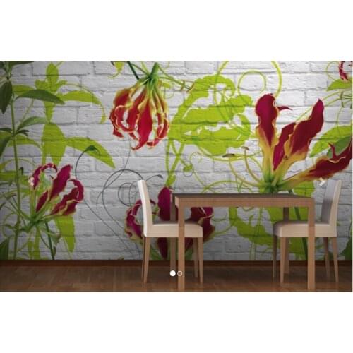 Custom 3 d stereoscopic which wallpaper, Gloriosa Flower Mural to the sitting room the bedroom TV wall vinyl papel DE parede