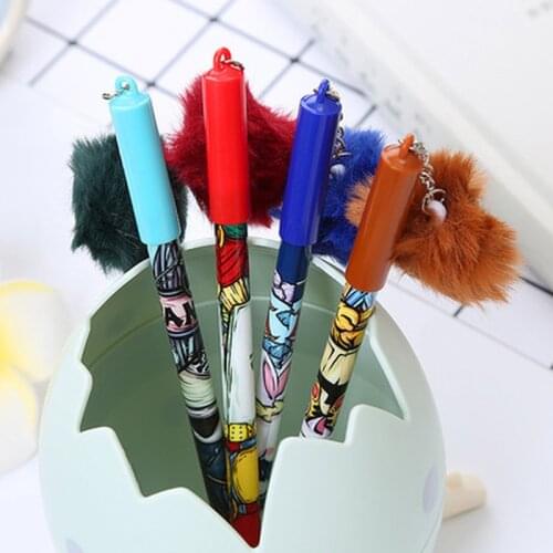 Hairball Pendant Gel Pen Student Stationery Kawaii Pens Novelty Cool Pens Black Ink Writing Gel Pen Cute Stationary Supplies