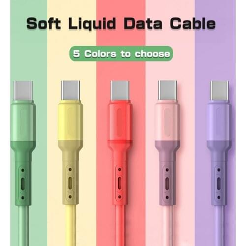 Liquid Silicone Type c usb cable 3A Fast Charge Cable USB Type C Cable for Samsung Xiaomi for Huawei Charging Data Wire 1m 2m