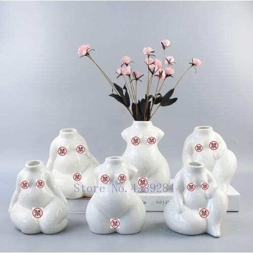 Ceramic Body Vase Abstract Artistic Nude Girl Portrait Flower Arrangement Fat Woman Ornaments Modern Home Decoration Flower Vase