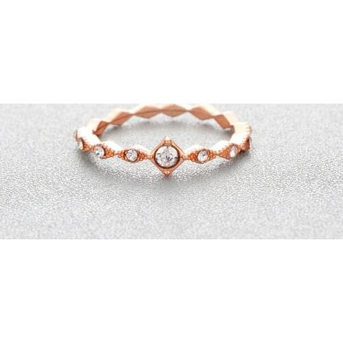 Chandler Crown Cubic Zirconia Micro Inlays Rings Thin Lady Finger Mini Knuckle Ring Geometrica Simple Fashion Jewelry Anillos