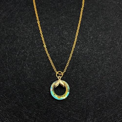 Glass Crystal Necklace Pendant Ring Cut Face Exquisite Valentines Day Gift Exquisite Zircon Clavicle Chain Wedding Jewelry