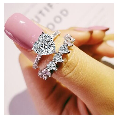 Hot Fashion Jewellery 925 Sterling Silver Filigree Ring AAA for Women Wedding Engagement Fashion Jewelry