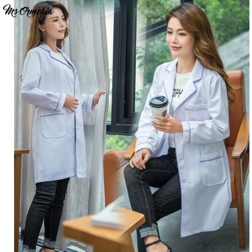 Wholesale new Unisex Beauty Salon Workwear Short Sleeve Lab Long Sleeve Jacket Pet Shop V-neck White Uniform Customizable Logo