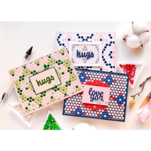 Mmao Crafts Metal Steel Cutting Dies New Honeycomb frame Stencil For DIY Scrapbooking Paper/photo Cards Embossing Dies