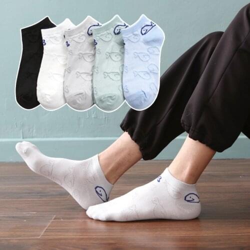 Fashionable Unisex Low Cut Socks, Thin Mesh Whale Sock Slippers for Women in Spring and Summer