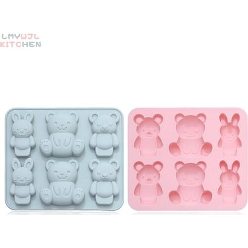 Cartoon Animal Silicone Mold Cute Bear Bunny Shaped Cakes Chocolate Biscuit Molds Food Grade Silicone Cake Decoration Tools