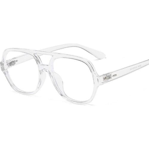 Kinlion vintage oversized women glasses frame classic double brige square anti blue light eyeglasses frame fashion designer 2019