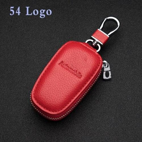 2021 New Leather Car Logo Key Cover Square Zipper Key Case For BMW Mercedes Audi Lexus Volkswagen Toyota Honda Peugeot Subaru