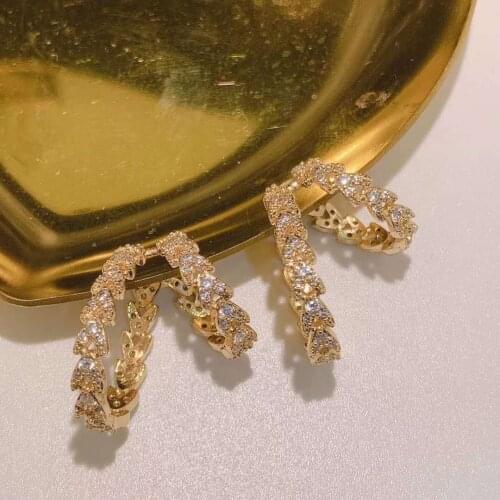 Single Earrings 2021 Trend Wheat Ears Ear Bone Clip Simplicity Ears Piercing Ear Cubic Zircon For Women Gold Color Jewelry