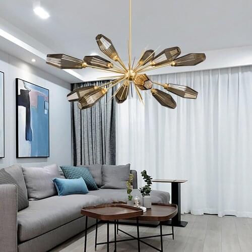 Nordic crytal chandelier for living room lamp bedroom Hanging lamp home light fixtures LED light G4 golden chandeliers