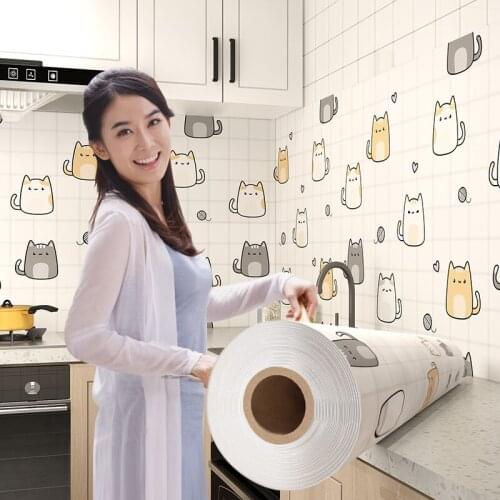 PVC Self Adhesive Film Wallpaper Furniture Film 3D Wall Stickers Kitchen Cabinet Wardrobe Waterproof Films Renovation Stickers