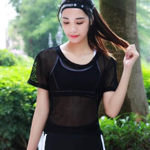 Sale net veil coat short sleeve T-shirt female fitness running mesh smock preferential promotion in spring and summer