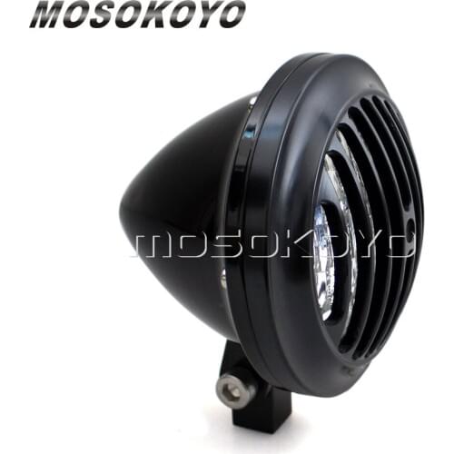 Grille Vintage Headlight Billet Aluminum Grill Cover Head Lamp Bottom Mount for Harley Cafe Racer XS650