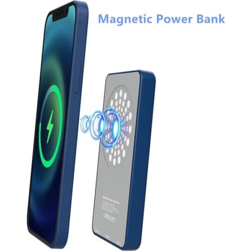 Backup Battery Power Bank Wireless Charger For iPhone 12 Mini 12 Max 11 8 Magnetic External Battery Charger 5000mAh Power Bank