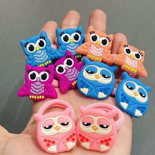 10Pcs/set Cute Animals Owl Hair Accessories Children Rubber Bands Scrunchies Elastic Hair Bands Girls Headband Decorations Ties