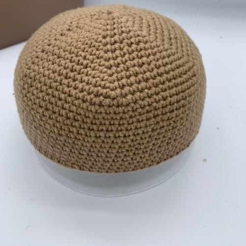 Handmade Knitted Men Muslim Prayer Hats Mens Skull& Beanies Cap Islamic Ramadan Headwear Jewish Kippah Homme Hat Arab male Cap