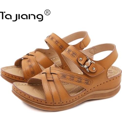 Ta Jiang New thick-soled wedge sandals European and American fashion hollow summer female gladiator beach slippers T2730-9