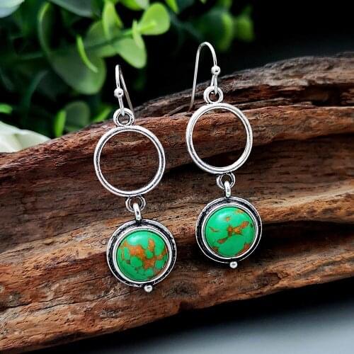 Thai Silver Amethyst Red Agate Earrings for Fashion Female Jewelry Bohemian Retro Longjing Turquoise Pendants Earrings