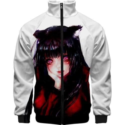 2020 Kakegurui Sweatshirt 3D Stand Collar Zipper Jacket Men/Women Long Sleeve Jackets Streetwear Fashion Cosplay Clothes