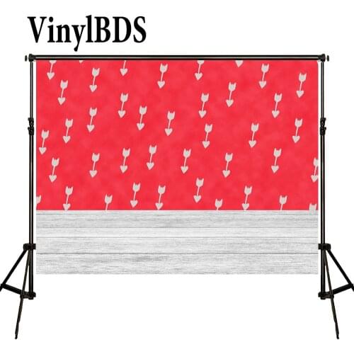 VinylBDS 8x8ft Red Brick Wall Children Background White Arrow Newborn Photo White Vintage Wooden Floor Backdrop for Photo Studio