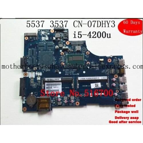 Replacement Laptop Mainboard For Dell Inspiron 15R 5537 3537 Laptop Motherboard i5-4200u LA-9982P CN-07DHY3 7DHY3