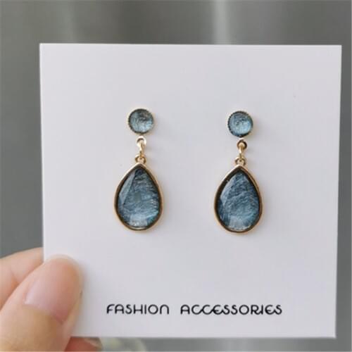 Geometric long Temperament Earrings accessories girl fashion drawing crystal retro resin stud earrings for women jewelry