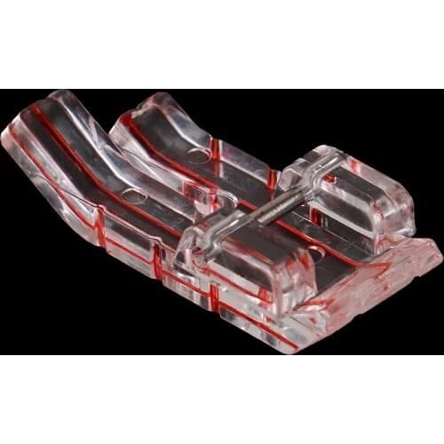 1Pcs Multifunction Center Line DIY Sewing Foot for Household Sewing Machines Plastic Clear Red Line Presser Foot