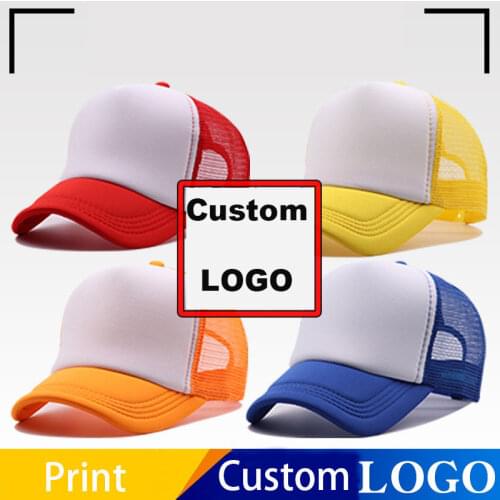 1 PCS Custom Logo Baseball Cap Advertising Hat Adult/Child DIY Design Trucker Hats Blank Mesh Bob Caps For Men Women Gorras