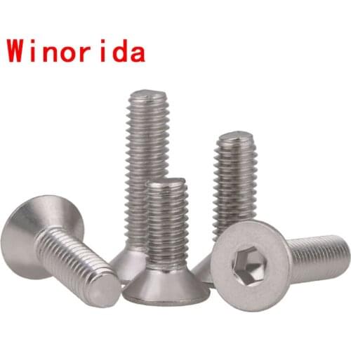 1pcs Stainless Steel Flat Head Screw Countersunk Head Hexagon Socket Screw Bolt DIN7991