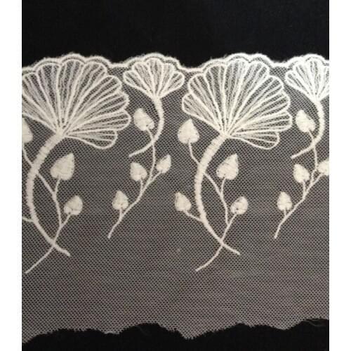 13.5cm soft polyamide net and cotton embroidery lace, exquisite lace trimming for skirt and shorts. XERY13550