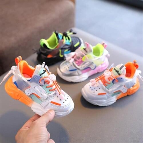 2021 Baby Girls Boys Casual Shoes Soft Bottom Non-slip Breathable Outdoor Fashion Kids Sneakers Children Soft sole running shoes