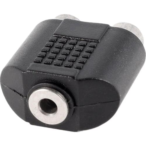 3.5mm Female Socket to Dual Female RCA Jack AV Adapter Splitter