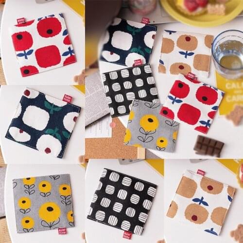5 Styles Korean Style Ins Insulation Pad Square Fabric Coaster Bowl Pad Creative Small Placemat Absorbent Pad Sliding Pad