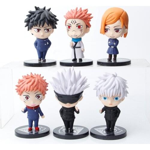 6pcs/set Anime Jujutsu Kaisen Ryomen Sukuna Gojo Satoru Itadori Yuji Figure Model Toys 10cm