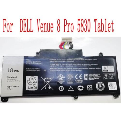 100% Brand New high quality 18WH/4860mAh 74XCR Battery For DELL Venue 8 Pro 5830 Tablet