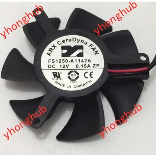 ARX FS1250-A1142A DC 12V 0.15A 2-wire Server Cooling Fan