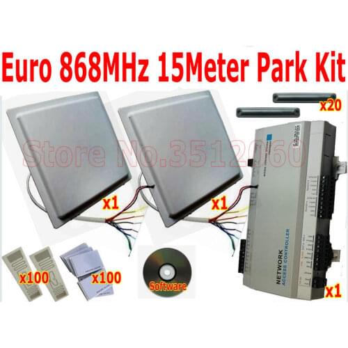 Europe standard 868MHz frequency 15 Meter Automatic Car Parking RFID Data Collect antenna park gate entry+exit Web IP Access PCB