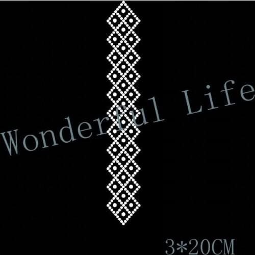 Free Shipping Boarder Pattern Design Abaya Hijaab Iron On Rhinestone Transfer