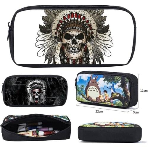 3D Printed Indian Primitive tribe Cosmetic Bag School Supplies Pencil Case Stationery Case Makeup Box Storage Zipper Pouch