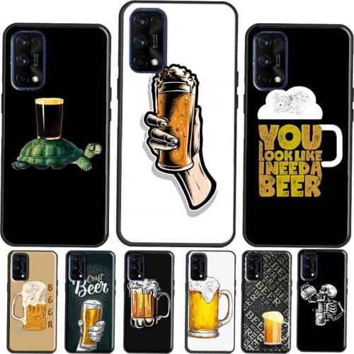 Beer Cup Case For Realme C3 C11 C15 Q2 X7 6 7 Pro Cover For OnePlus Nord 6T 7T 8T 7 8 Pro Coque