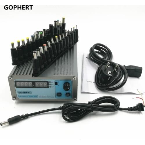 CPS-6005 Mini Digital Adjustable Switching DC Power Supply OVP/OCP/OTP Low Power 60V 5A 110V-220V + 28pcs Laptop Power Adapter