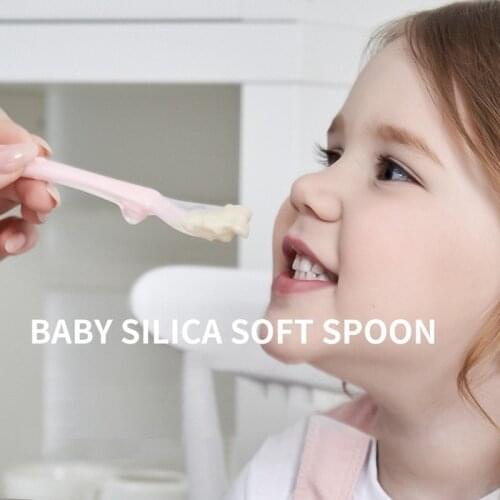 Baby Silica Soft Spoon For Baby Childrens Tableware Temperature Sensing Spoon Covered Babies Child Accessories Food Feeding Tool