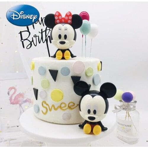 Disney Q Version of Mickey Mouse New Childrens Birthday Cake Decoration Big Head Mickey Minnie Ornaments