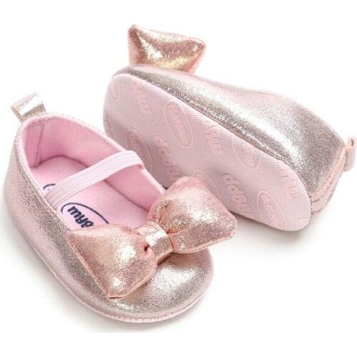 Baby Girls Shoes Toddler Infant First Walkers For Newborn Autumn Soft Sole Non-Slip Bowknot PU Shoes Sneakers For Girls